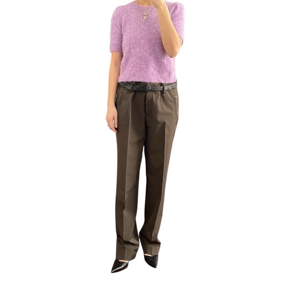 Vintage Y2K Prada Brown Straight Leg Nylon Pants Size IT 46